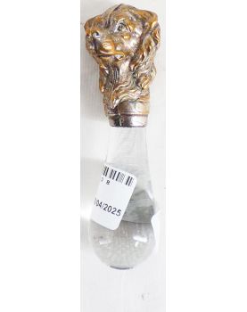 Petit Pilon Décor Chien en Métal et Verre