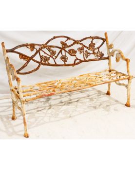 Cast Iron Garden Bench with Winegrower Decor
