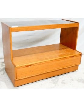 Scandinavian Style 1 Drawer Cabinet with Smoked Glass Top