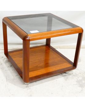 GPLAN Square Serving Trolley with Smoked Glass Top on Casters