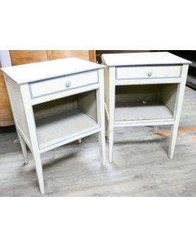 Paire de Meubles d’Appoint 1 Tiroir 1 Niche