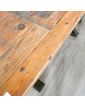 Table Rectangulaire Style Industriel avec Pied en Fonte et Plateau en Orme