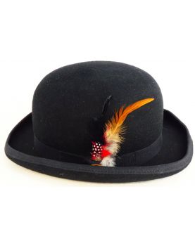 GEMVIE Bowler Hat with Feathers