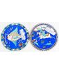 Pair of Polychrome Earthenware Decanter Coasters