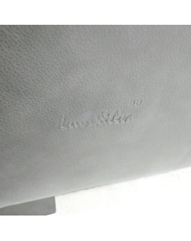 Paire de Fauteuils en Cuir Gris Anthracite