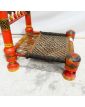 Chaise en Bois Polychrome Éthnique Assise Cannée et Tressée