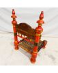 Chaise en Bois Polychrome Éthnique Assise Cannée et Tressée