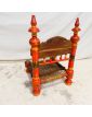 Chaise en Bois Polychrome Éthnique Assise Cannée et Tressée