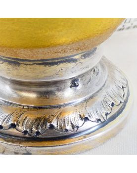 DAUM NANCY Petit Vase avec Base Monture en Argent