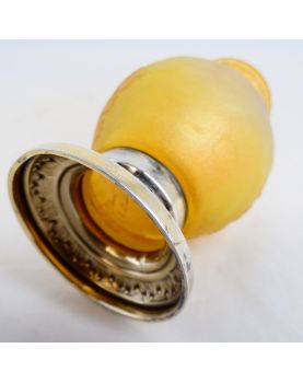 DAUM NANCY Small Vase with Silver Mounted Base