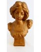 Bust of Autumn Woman in Golden Plaster