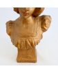 Bust of Autumn Woman in Golden Plaster