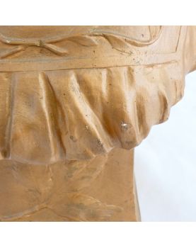 Bust of Autumn Woman in Golden Plaster