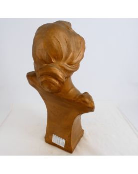 Bust of Autumn Woman in Golden Plaster