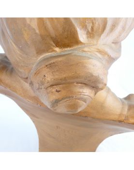 Bust of Autumn Woman in Golden Plaster