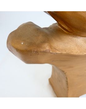 Bust of Autumn Woman in Golden Plaster