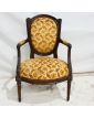 Fauteuil en Bois Louis XVI Couleur Moutarde