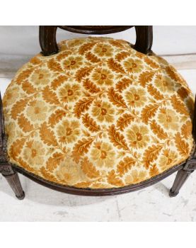 Louis XVI Wooden Armchair in Mustard Color