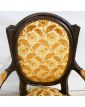 Fauteuil en Bois Louis XVI Couleur Moutarde