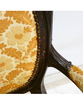 Louis XVI Wooden Armchair in Mustard Color