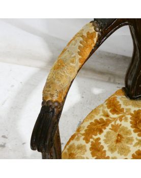 Louis XVI Wooden Armchair in Mustard Color