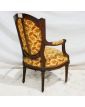 Fauteuil en Bois Louis XVI Couleur Moutarde
