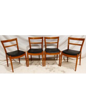 Série de 4 Chaises en Skaï Noir STOCKOLM
