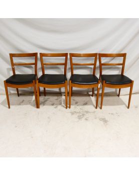 Série de 4 Chaises en Skaï Noir STOCKOLM