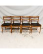 Série de 4 Chaises en Skaï Noir STOCKOLM