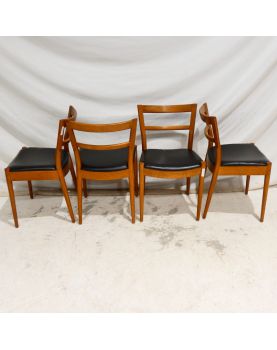 Série de 4 Chaises en Skaï Noir STOCKOLM