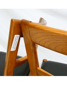 Série de 4 Chaises en Skaï Noir STOCKOLM