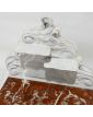 Chevet 1 Porte 1 Tiroir Style Louis XV Pied Galbés avec Corniche Patiné Blanc