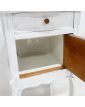 Bedside table 1 door 1 drawer Louis XV style Curved legs with white patinated cornice