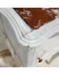 Bedside table 1 door 1 drawer Louis XV style Curved legs with white patinated cornice