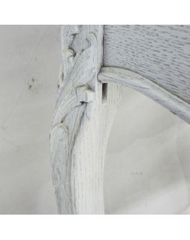 Chevet 1 Porte 1 Tiroir Style Louis XV Pied Galbés avec Corniche Patiné Blanc
