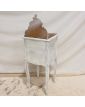 Bedside table 1 door 1 drawer Louis XV style Curved legs with white patinated cornice