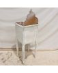 Chevet 1 Porte 1 Tiroir Style Louis XV Pied Galbés avec Corniche Patiné Blanc