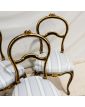 Set of 3 Napoleon III Chairs in Blackened and Gilded Wood
