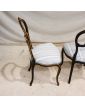 Set of 3 Napoleon III Chairs in Blackened and Gilded Wood
