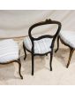 Set of 3 Napoleon III Chairs in Blackened and Gilded Wood