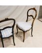 Set of 3 Napoleon III Chairs in Blackened and Gilded Wood