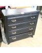 Commode Noire Relookée 4 Tiroirs