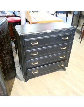 Commode Noire Relookée 4 Tiroirs
