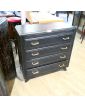 Refurbished Black Chest of Drawers with 4 Drawers