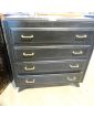 Refurbished Black Chest of Drawers with 4 Drawers