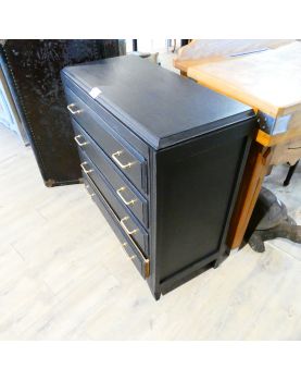 Commode Noire Relookée 4 Tiroirs