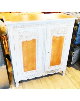 Grey and Natural Restyled Oak Sideboard with Key