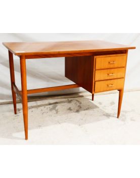 Bureau 3 Tiroirs Années 60 Dessus Formica Vernis