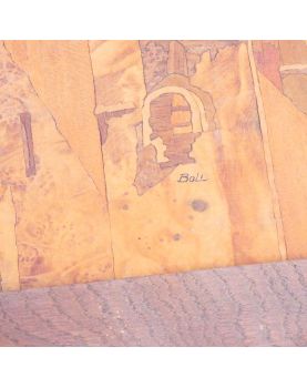 Panneau en Bois Marqueté Décor aux Cigognes
