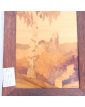 Inlaid Wooden Panel with Castle Decor R.STRAUB